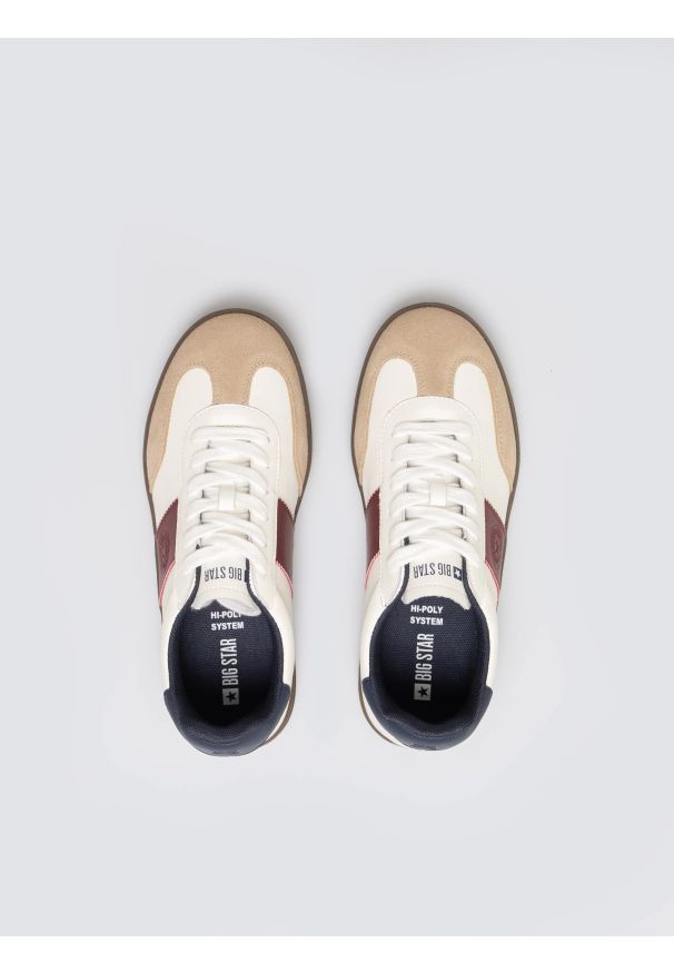 Big-Star - Sneakersy damskie ze skóry naturalnej białe SS274687 101. Okazja: na co dzień. Nosek buta: okrągły. Kolor: biały. Materiał: skóra. Szerokość cholewki: normalna