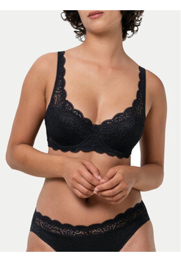 Triumph Biustonosz z fiszbiną Amourette 300 10166798 Czarny. Kolor: czarny. Materiał: syntetyk