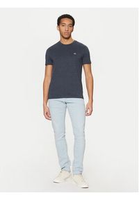 Tommy Jeans T-Shirt Jaspe DM0DM20363 Granatowy Slim Fit. Kolor: niebieski. Materiał: bawełna