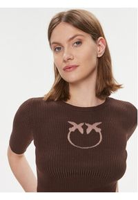 Pinko Sweter Tritone Maglia . 102017 A1KW Brązowy Slim Fit. Kolor: brązowy. Materiał: bawełna