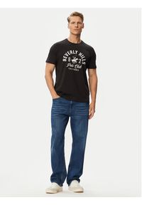 Beverly Hills Polo Club T-Shirt P-SS26M-TS1290 Czarny Regular Fit. Typ kołnierza: polo. Kolor: czarny. Materiał: bawełna #3