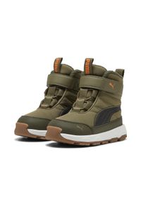Puma - Buty dla małych dzieci PUMA Evolve PUMA Olive Black Orange Glo Green. Kolor: czarny, pomarańczowy, żółty, zielony, wielokolorowy. Sport: turystyka piesza