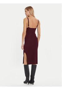 Morgan Sukienka dzianinowa 242-RMONA Bordowy Slim Fit. Kolor: czerwony. Materiał: syntetyk #6