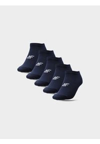 4f - Skarpetki casual przed kostkę (5-pack) chłopięce. Kolor: niebieski. Materiał: materiał, bawełna