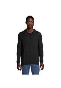 SOL'S - Koszulka polo z długim rękawem Sol's Stefan. Typ kołnierza: polo. Kolor: czarny. Materiał: materiał. Długość rękawa: długi rękaw. Długość: długie #1