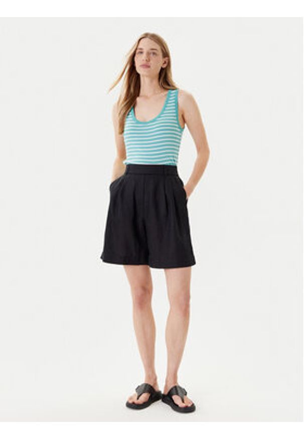 United Colors of Benetton - United Colors Of Benetton Bermudy 4AGHD901V Czarny Relaxed Fit. Kolor: czarny. Materiał: len