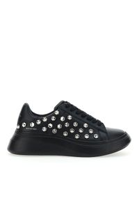 MOA Concept - MOA CONCEPT - Czarne sneakersy z ćwiekami. Kolor: czarny. Materiał: guma. Wzór: aplikacja, napisy, gładki #4