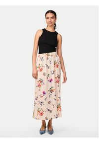 YAS Spódnica midi Asina 26034011 Écru Regular Fit. Materiał: wiskoza