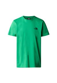 Koszulka The North Face Simple Dome 0A87NGPO81 - zielona. Kolor: zielony. Materiał: bawełna, poliester. Długość rękawa: krótki rękaw. Długość: krótkie. Wzór: nadruk