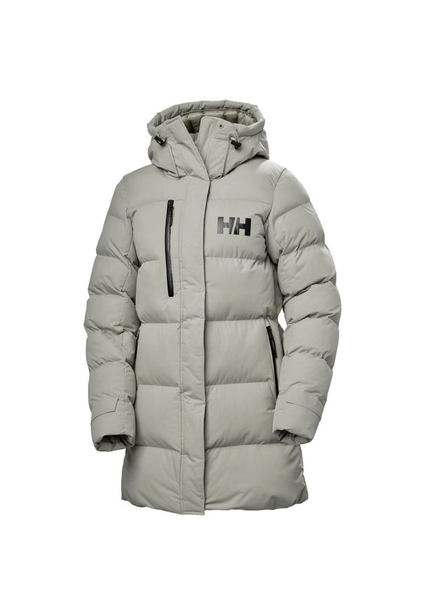 Damska kurtka puchowa parka Helly Hansen Adore. Kolor: szary, beżowy, wielokolorowy. Materiał: puch