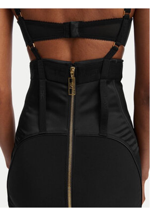 Elisabetta Franchi Sukienka koktajlowa AB-881-62E2-V660 Czarny Slim Fit. Kolor: czarny. Materiał: syntetyk. Styl: wizytowy