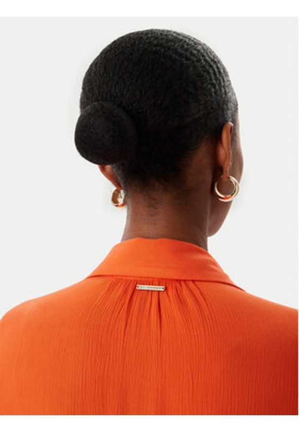 LOLA CASADEMUNT Sukienka koszulowa LS2615008 Pomarańczowy Oversize. Kolor: pomarańczowy. Materiał: wiskoza. Typ sukienki: koszulowe, oversize