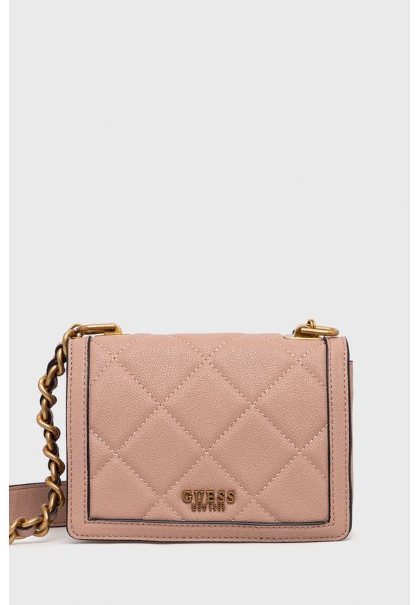 Guess torebka kolor różowy. Kolor: różowy. Materiał: pikowane
