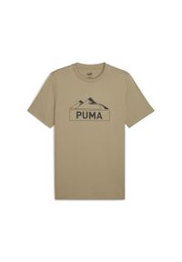 Puma - Męska koszulka z grafiką OPEN ROAD PUMA Oak Branch Beige. Kolor: beżowy