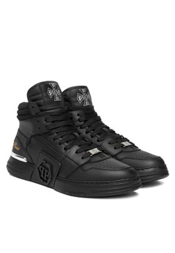 Philipp Plein - PHILIPP PLEIN Sneakersy Phanom Kicks FAES USC0822 PLE075N Czarny. Kolor: czarny. Materiał: skóra