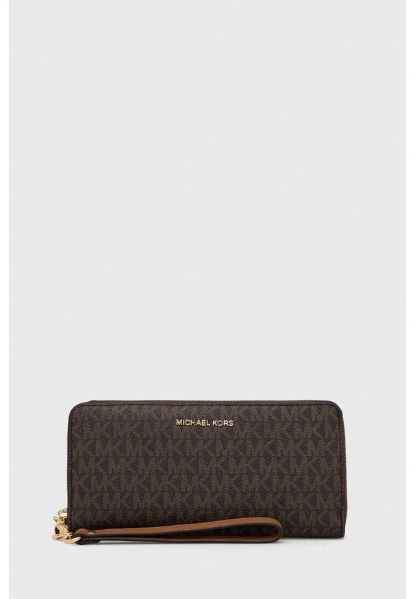 MICHAEL Michael Kors portfel damski kolor brązowy. Kolor: brązowy. Materiał: materiał