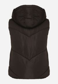 Born2be - Czarna Klasyczna Kamizelka z Pikowanymi Przeszyciami i Kapturem Ollera. Okazja: na co dzień. Typ kołnierza: kaptur. Kolor: czarny. Materiał: jeans. Styl: klasyczny #4