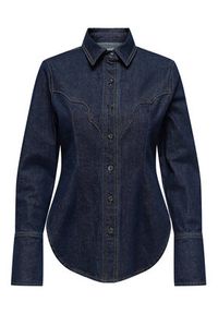 only - ONLY Koszula jeansowa Perla 15359156 Granatowy Slim Fit. Kolor: niebieski. Materiał: bawełna #4