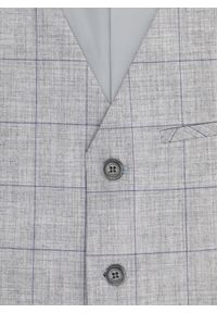 Pako Lorente - PAKO LORENTE – Szara kamizelka męska w granatową kratkę. Kolor: szary, niebieski, wielokolorowy. Materiał: poliester, wiskoza, elastan. Wzór: kratka #7