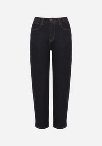 Born2be - Granatowe Klasyczne Jeansy o Kroju Mom Fit Amartia. Okazja: na co dzień. Kolor: niebieski. Styl: klasyczny #6