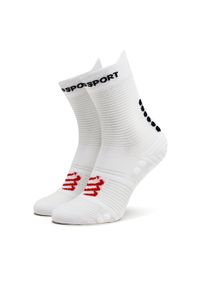 Compressport Skarpety wysokie unisex Pro Racing V4.0 Run High XU00046B Biały. Kolor: biały. Materiał: syntetyk. Sport: bieganie