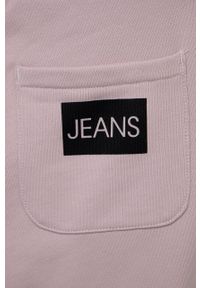 Calvin Klein Jeans spodnie dresowe bawełniane dziecięce kolor różowy z nadrukiem. Kolor: różowy. Materiał: bawełna, dresówka. Wzór: nadruk #3