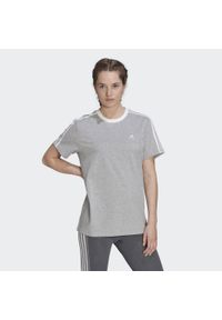 Koszulka fitness damska Adidas Essentials 3-Stripes Tee. Kolor: szary, biały, wielokolorowy. Sport: fitness