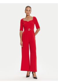 Rinascimento Kombinezon CFC0125323003 Czerwony Wide Leg. Kolor: czerwony. Materiał: syntetyk