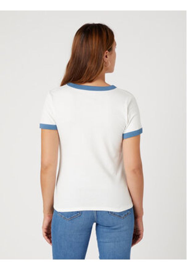 Wrangler T-Shirt Ringer W7N0EEW02 112331996 112331996 Biały Regular Fit. Kolor: biały. Materiał: bawełna