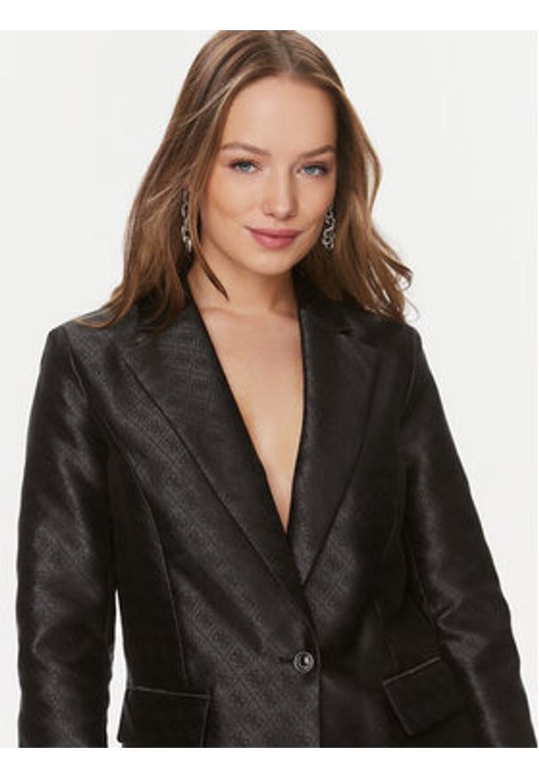 Guess Marynarka Diletta W4RN57 WFIR2 Czarny Regular Fit. Kolor: czarny. Materiał: syntetyk