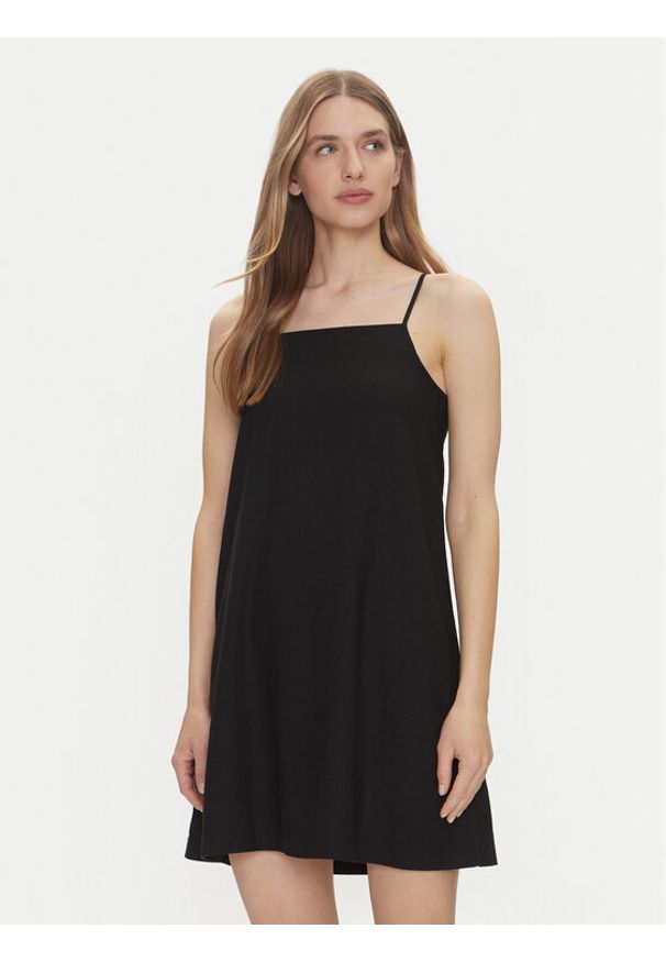 JJXX Sukienka letnia Breeze 12269732 Czarny Loose Fit. Kolor: czarny. Materiał: len. Sezon: lato