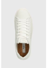Pepe Jeans sneakersy skórzane ADAMS BASY kolor biały PLS31538. Zapięcie: sznurówki. Kolor: biały. Materiał: skóra #3