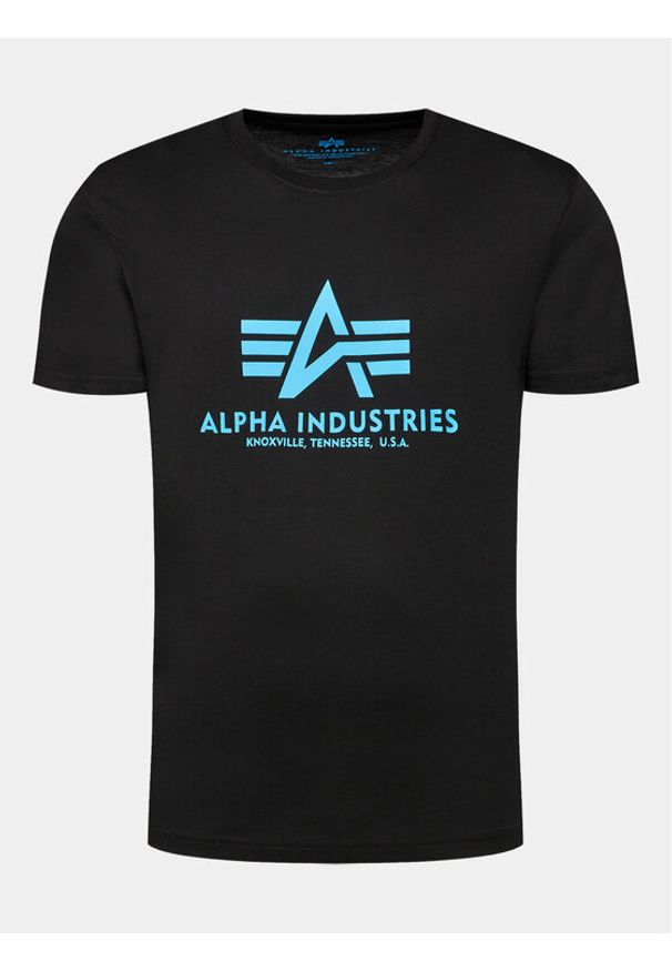 Alpha Industries T-Shirt Basic 100501 Czarny Regular Fit. Kolor: czarny. Materiał: bawełna