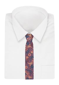 Męski Krawat - Odcienie Miedzi, Duży Wzór - Angelo di Monti. Materiał: tkanina. Styl: elegancki, wizytowy