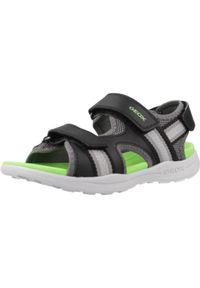Geox - Sandały GEOX J VANIETT BOY Czarny. Kolor: czarny. Materiał: syntetyk, tkanina. Sport: turystyka piesza