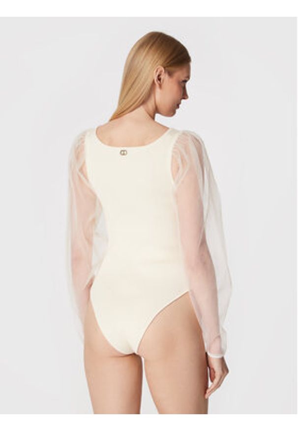 TwinSet - TWINSET Body 222TT3105 Écru Slim Fit. Materiał: wiskoza