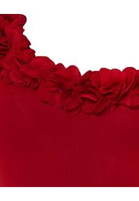 LA REVECHE - Strój kąpielowy Amira. Kolor: czerwony. Materiał: szyfon, tkanina. Wzór: aplikacja, kwiaty #4
