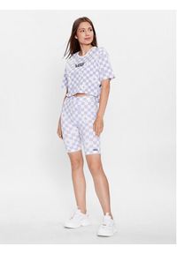 Vans T-Shirt Floral Checker Ss Crop VN000ADT Fioletowy Regular Fit. Kolor: fioletowy. Materiał: bawełna