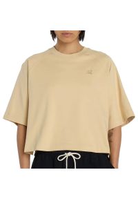 Koszulka damska New Balance WT6147DDABC - żółta. Kolor: żółty. Materiał: bawełna. Długość rękawa: krótki rękaw. Długość: krótkie #1