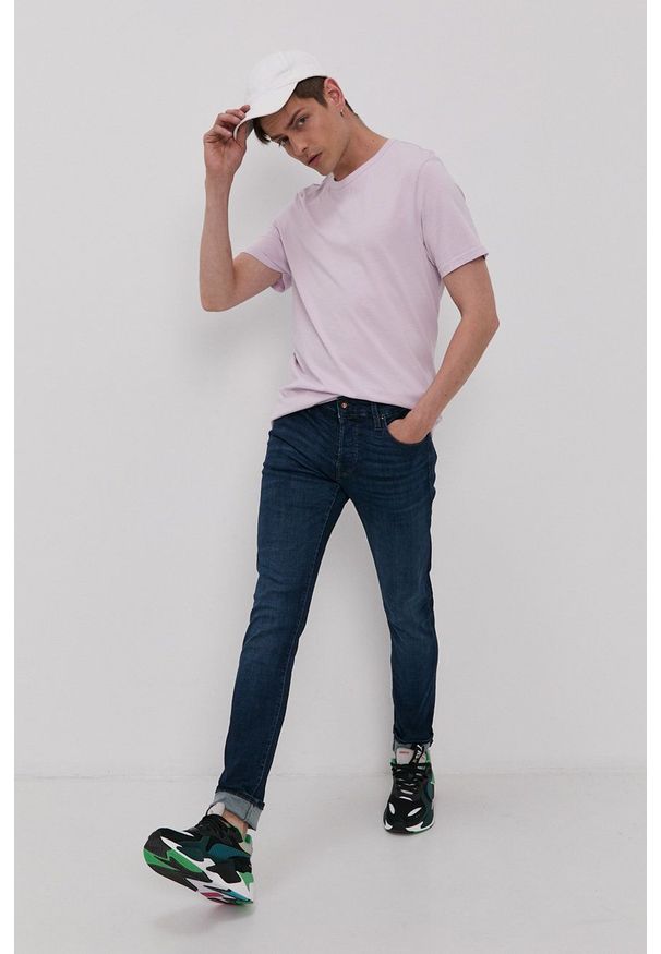 Jack & Jones - Jeansy Glenn. Kolor: niebieski