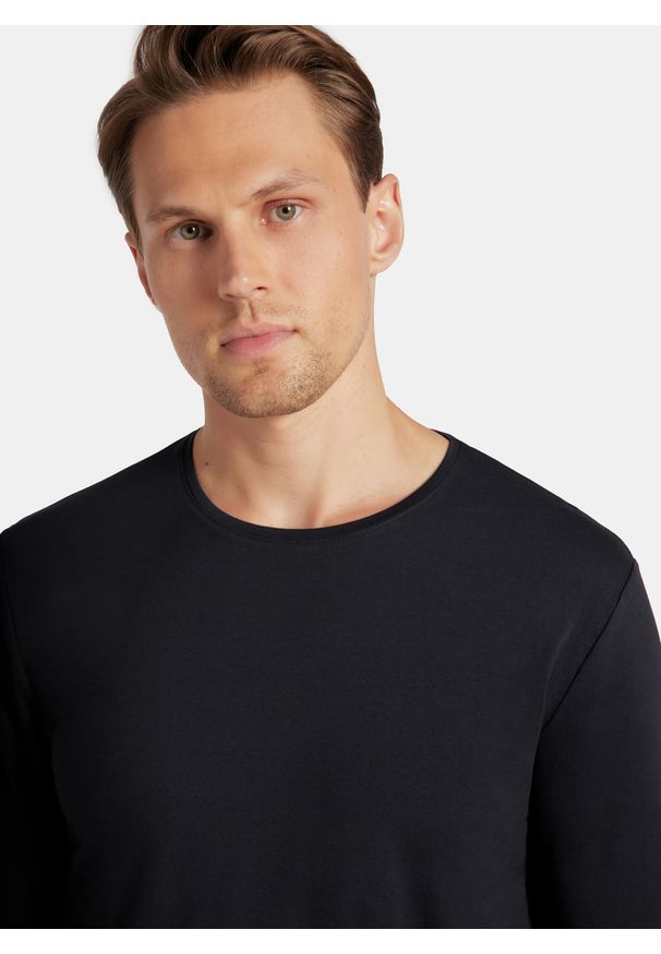 Pako Lorente - PAKO LORENTE – Longsleeve męski w kolorze granatowym. Kolor: niebieski, biały, czarny. Materiał: bawełna, elastan. Długość rękawa: długi rękaw. Długość: długie