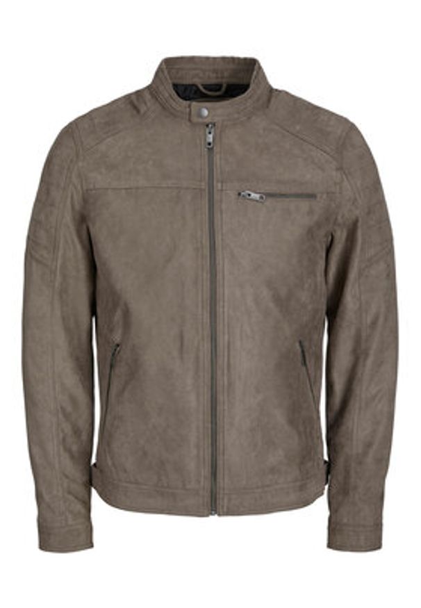 Jack & Jones Kurtka z imitacji skóry Rocky 12147218 Szary Regular Fit. Kolor: szary. Materiał: skóra