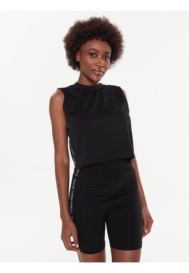 Calvin Klein Jeans Top J20J220786 Czarny Regular Fit. Kolor: czarny. Materiał: syntetyk