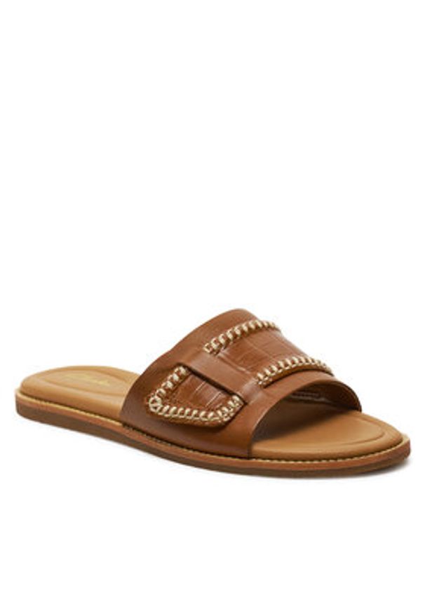 Clarks Klapki Maritime Mule 26176402 Brązowy. Kolor: brązowy. Materiał: skóra
