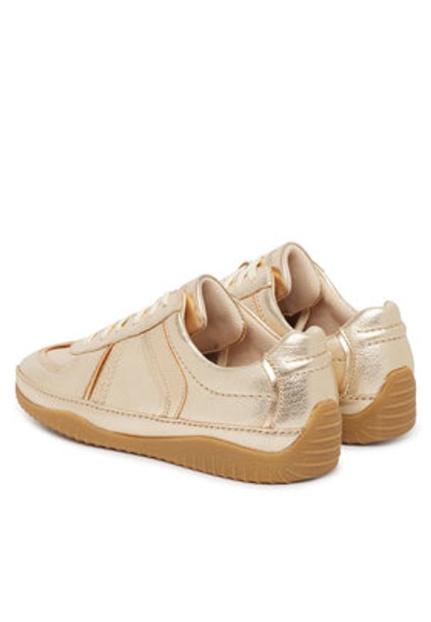 Clarks Sneakersy Meridor Lo 26186585 Złoty. Kolor: złoty. Materiał: skóra