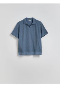 Reserved - Koszulka polo comfort fit - granatowy. Typ kołnierza: polo. Kolor: niebieski. Materiał: bawełna