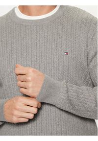 TOMMY HILFIGER - Tommy Hilfiger Sweter MW0MW37400 Szary Slim Fit. Kolor: szary. Materiał: bawełna