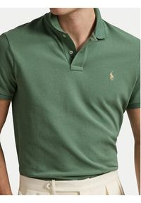 Polo Ralph Lauren Polo 710536856465 Zielony Slim Fit. Typ kołnierza: polo. Kolor: zielony. Materiał: bawełna #3