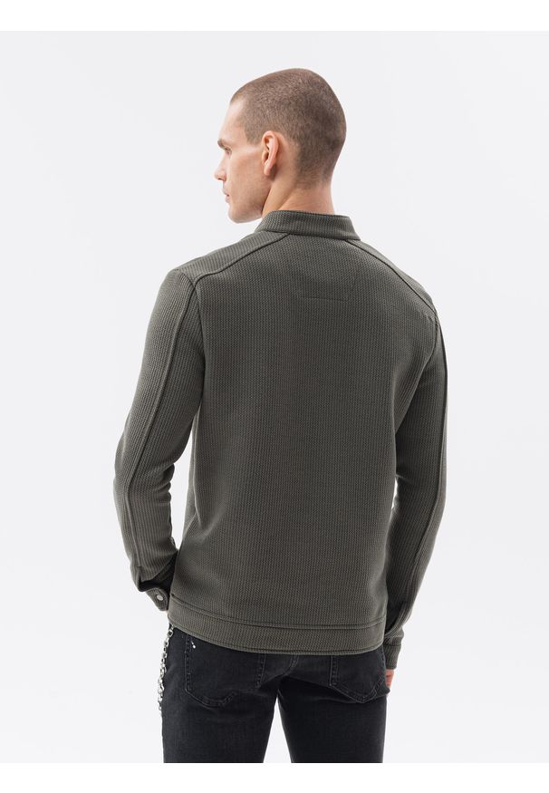 Brązowa bluza Ombre Clothing bez kaptura