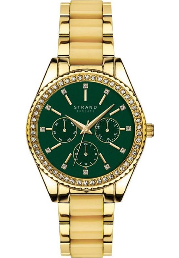 Zegarek Strand Zegarek damski Strand S729LMGESG CYRKONIE żółty. Kolor: żółty